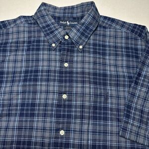 Vintage Polo Ralph Lauren Checker Long Sleeve Button up Men's Blue Size XXL